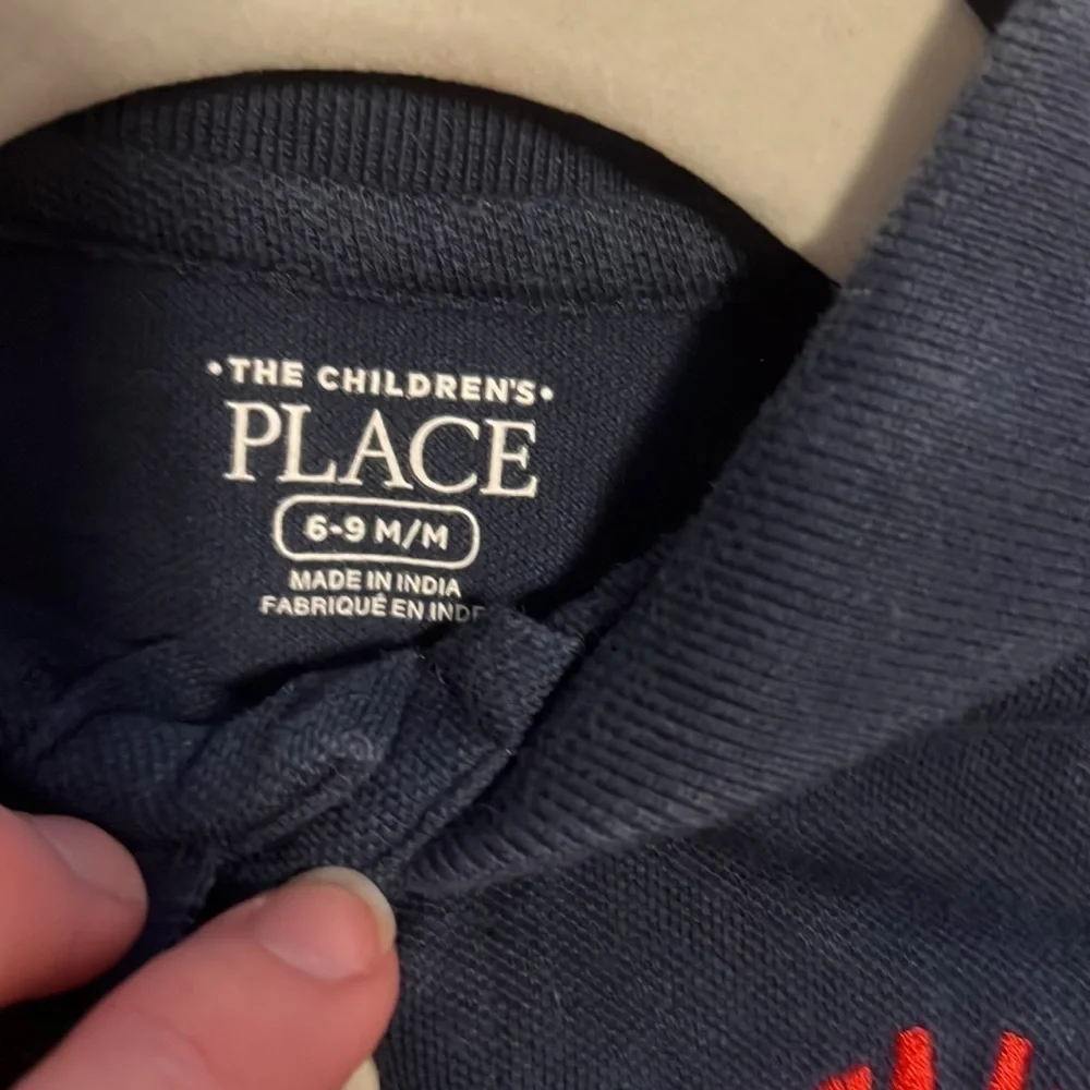 Baby boy long sleeve monogram polo 6-9 months